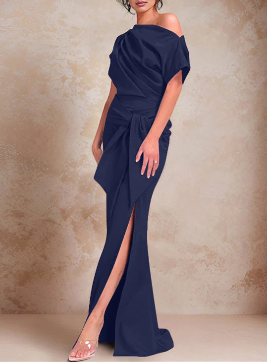 Trumpet/Mermaid One-Shoulder Floor-Length Mother of the Bride Dresses - Image 16