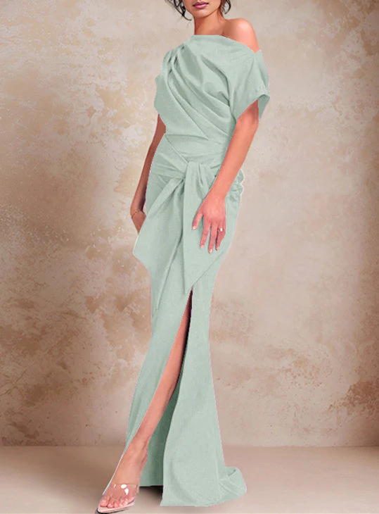 Trumpet/Mermaid One-Shoulder Floor-Length Mother of the Bride Dresses - Image 17