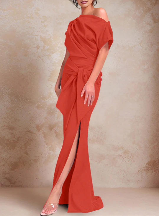 Trumpet/Mermaid One-Shoulder Floor-Length Mother of the Bride Dresses - Image 18