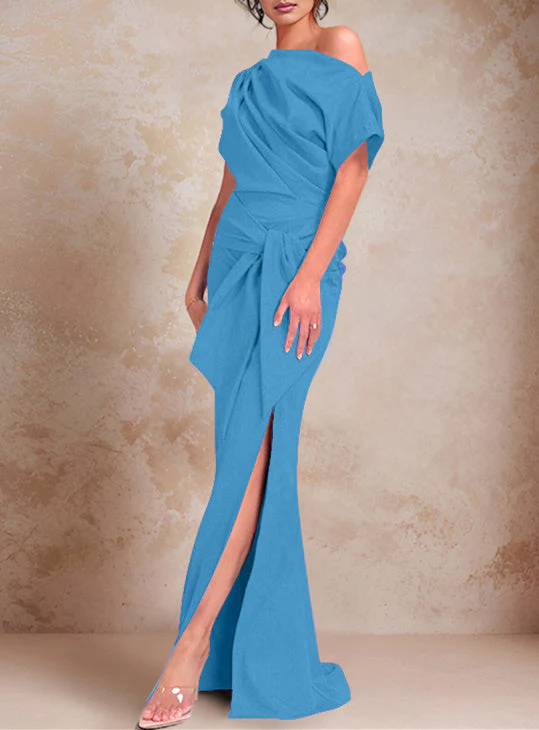 Trumpet/Mermaid One-Shoulder Floor-Length Mother of the Bride Dresses - Image 20