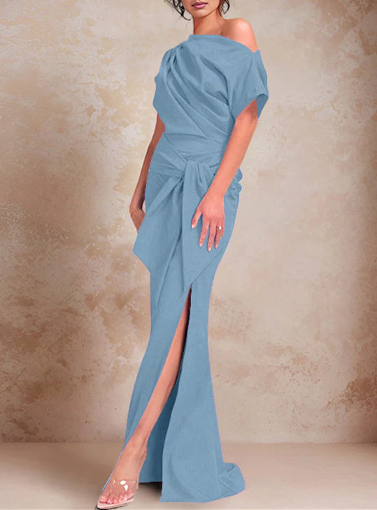 Trumpet/Mermaid One-Shoulder Floor-Length Mother of the Bride Dresses - Image 21