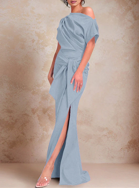 Trumpet/Mermaid One-Shoulder Floor-Length Mother of the Bride Dresses - Image 22