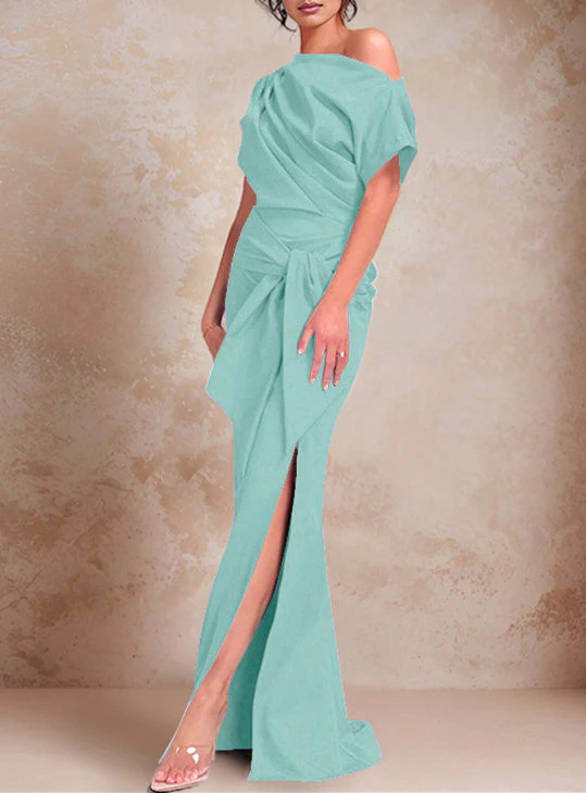 Trumpet/Mermaid One-Shoulder Floor-Length Mother of the Bride Dresses - Image 23