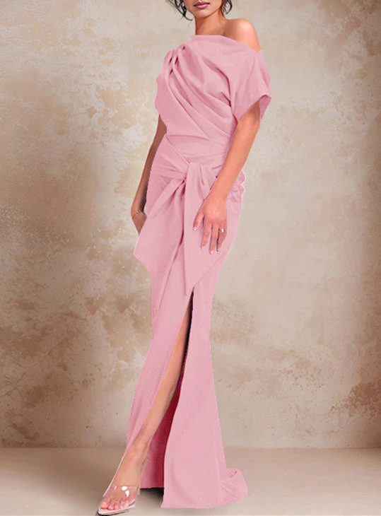 Trumpet/Mermaid One-Shoulder Floor-Length Mother of the Bride Dresses - Image 24