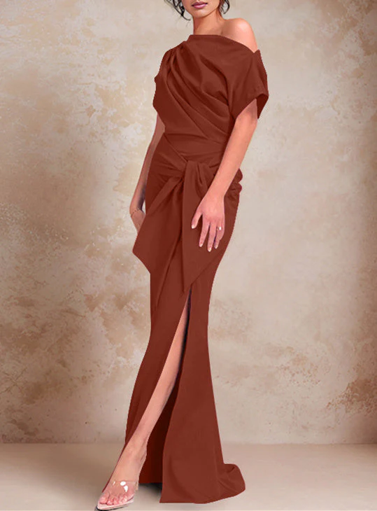 Trumpet/Mermaid One-Shoulder Floor-Length Mother of the Bride Dresses - Image 25