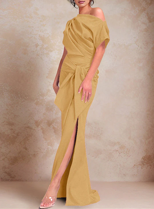 Trumpet/Mermaid One-Shoulder Floor-Length Mother of the Bride Dresses - Image 26