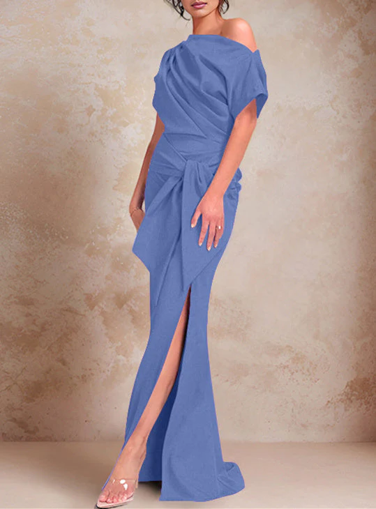 Trumpet/Mermaid One-Shoulder Floor-Length Mother of the Bride Dresses - Image 28
