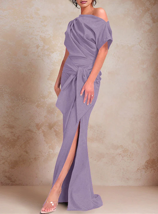 Trumpet/Mermaid One-Shoulder Floor-Length Mother of the Bride Dresses - Image 29