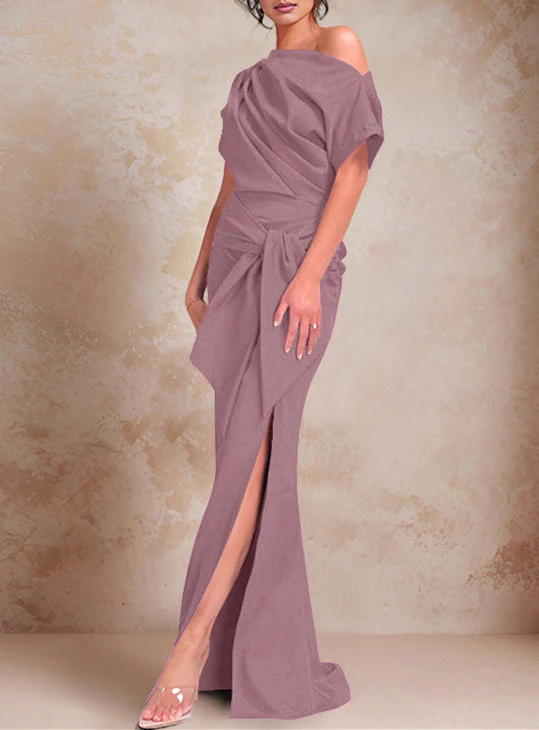 Trumpet/Mermaid One-Shoulder Floor-Length Mother of the Bride Dresses - Image 32