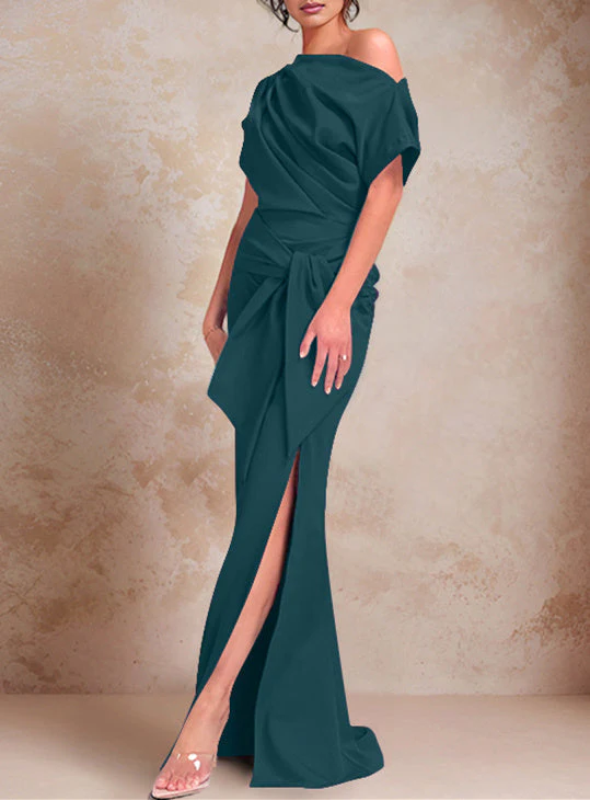 Trumpet/Mermaid One-Shoulder Floor-Length Mother of the Bride Dresses - Image 34