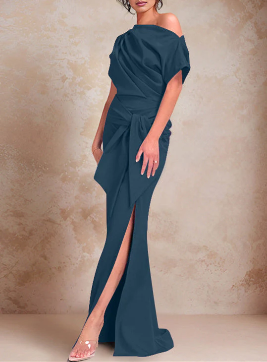 Trumpet/Mermaid One-Shoulder Floor-Length Mother of the Bride Dresses - Image 35