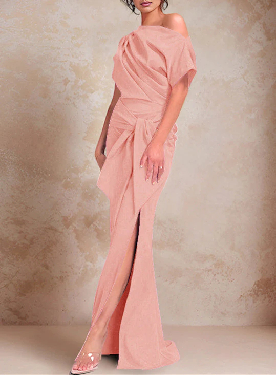 Trumpet/Mermaid One-Shoulder Floor-Length Mother of the Bride Dresses - Image 36