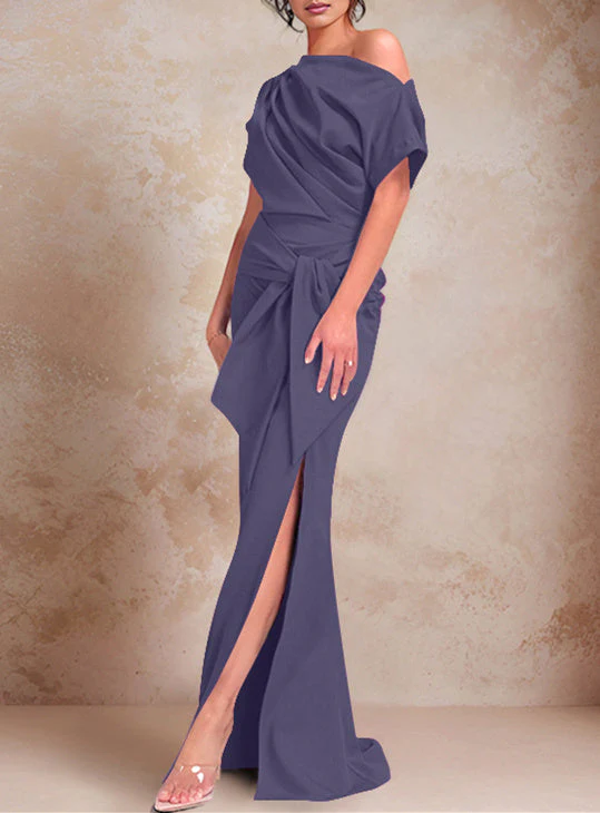 Trumpet/Mermaid One-Shoulder Floor-Length Mother of the Bride Dresses - Image 38