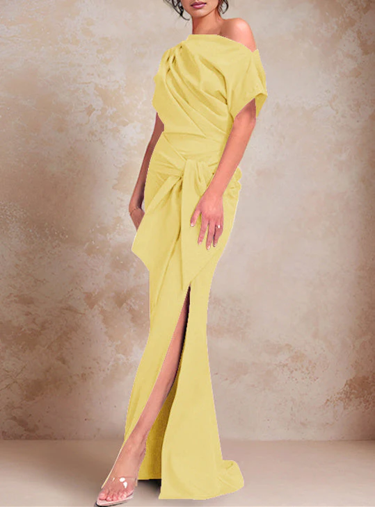 Trumpet/Mermaid One-Shoulder Floor-Length Mother of the Bride Dresses - Image 39