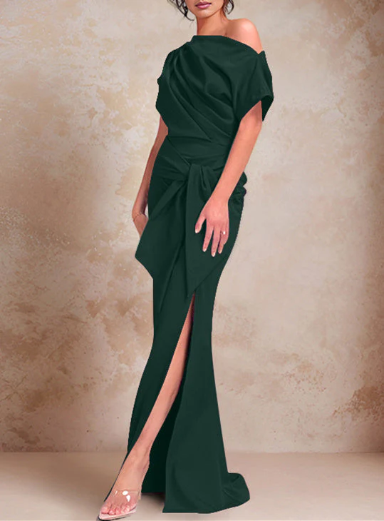 Trumpet/Mermaid One-Shoulder Floor-Length Mother of the Bride Dresses - Image 41