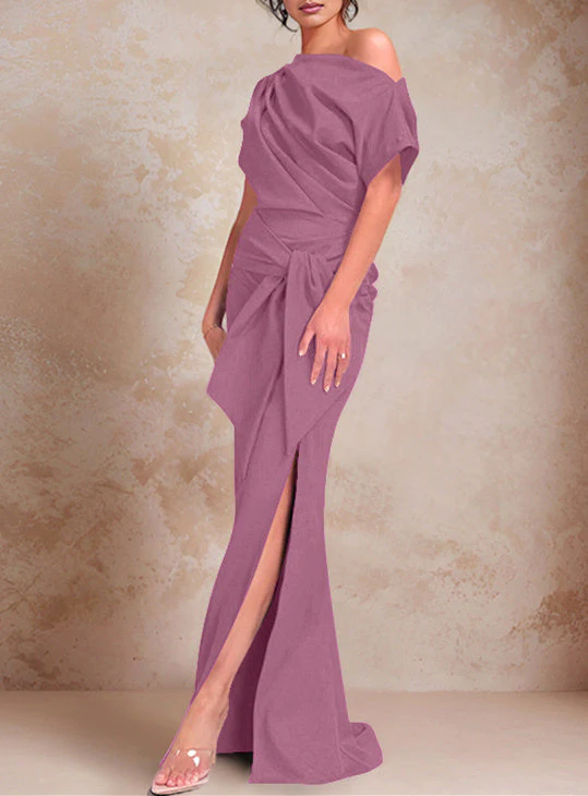 Trumpet/Mermaid One-Shoulder Floor-Length Mother of the Bride Dresses - Image 45