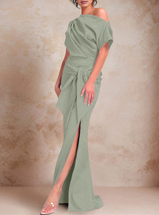 Trumpet/Mermaid One-Shoulder Floor-Length Mother of the Bride Dresses - Image 46
