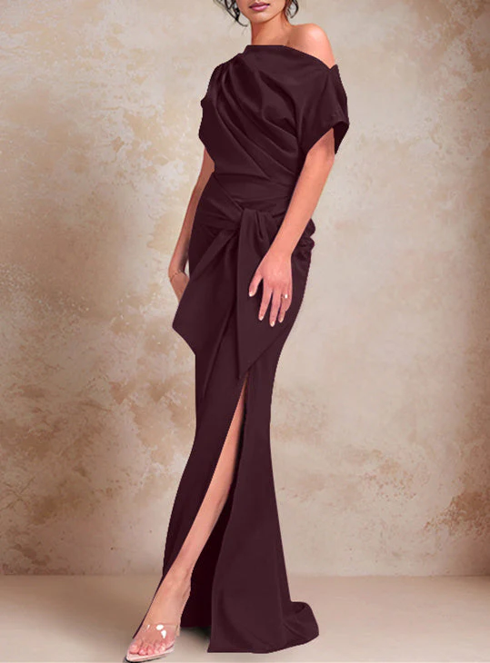 Trumpet/Mermaid One-Shoulder Floor-Length Mother of the Bride Dresses - Image 47