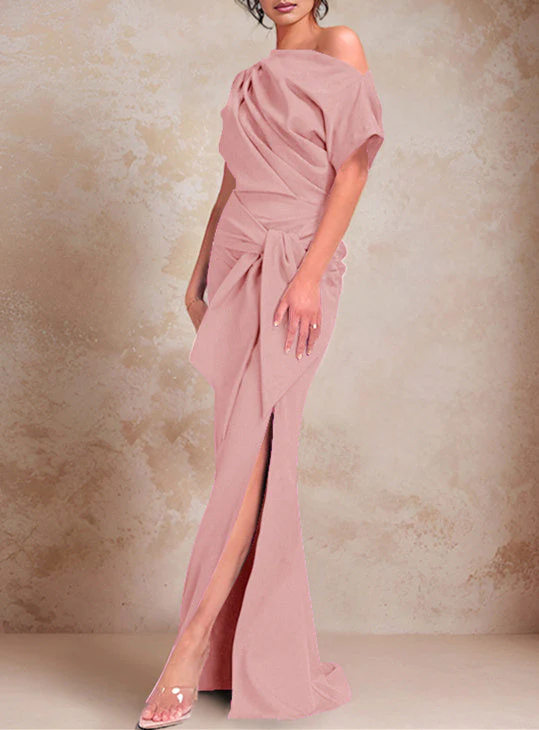 Trumpet/Mermaid One-Shoulder Floor-Length Mother of the Bride Dresses - Image 48
