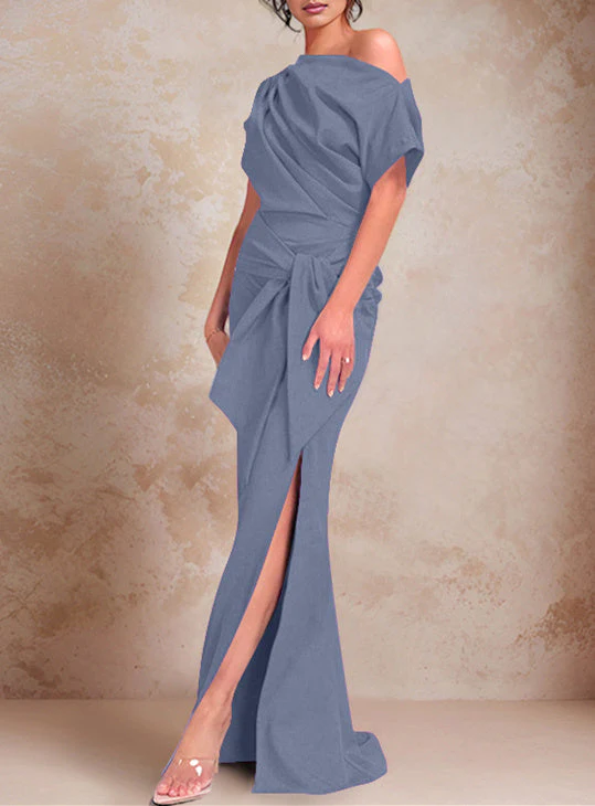 Trumpet/Mermaid One-Shoulder Floor-Length Mother of the Bride Dresses - Image 49