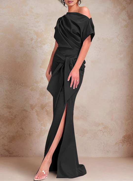 Trumpet/Mermaid One-Shoulder Floor-Length Mother of the Bride Dresses - Image 6