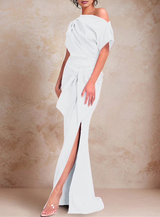 Trumpet/Mermaid One-Shoulder Floor-Length Mother of the Bride Dresses - Image 8