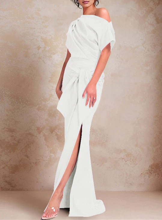 Trumpet/Mermaid One-Shoulder Floor-Length Mother of the Bride Dresses - Image 9