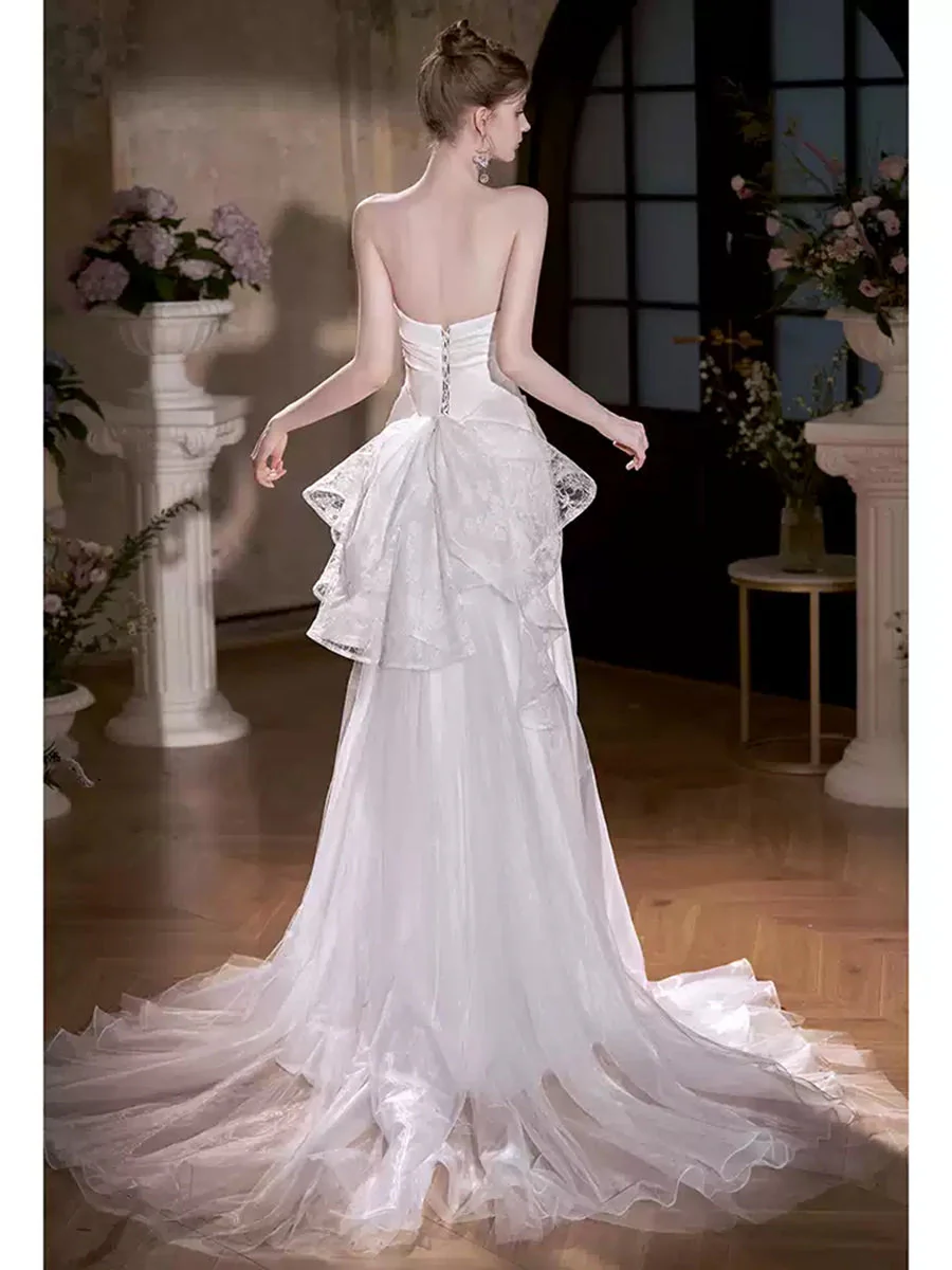 Trumpet/Mermaid Strapless Sleeveless Wedding Dresses with Beadings & Lace Appliques - Image 2