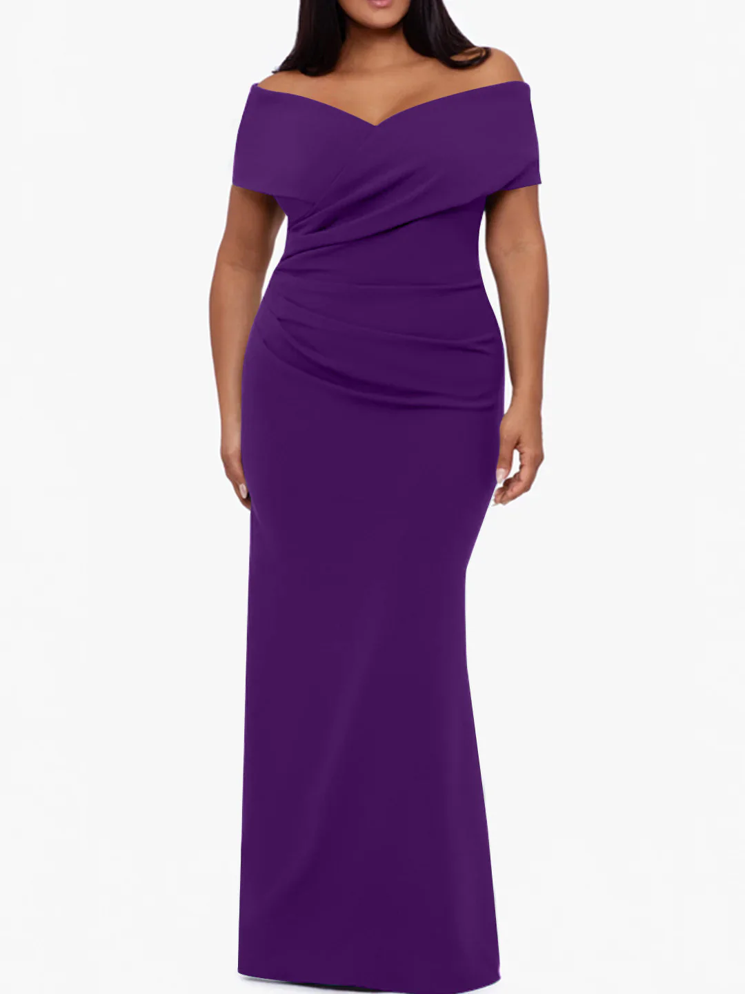 Trumpet/Mermaid Off-the-Shoulder Sleeveless Floor-Length Plus Size Mother Of The Bride Dresses - Image 20