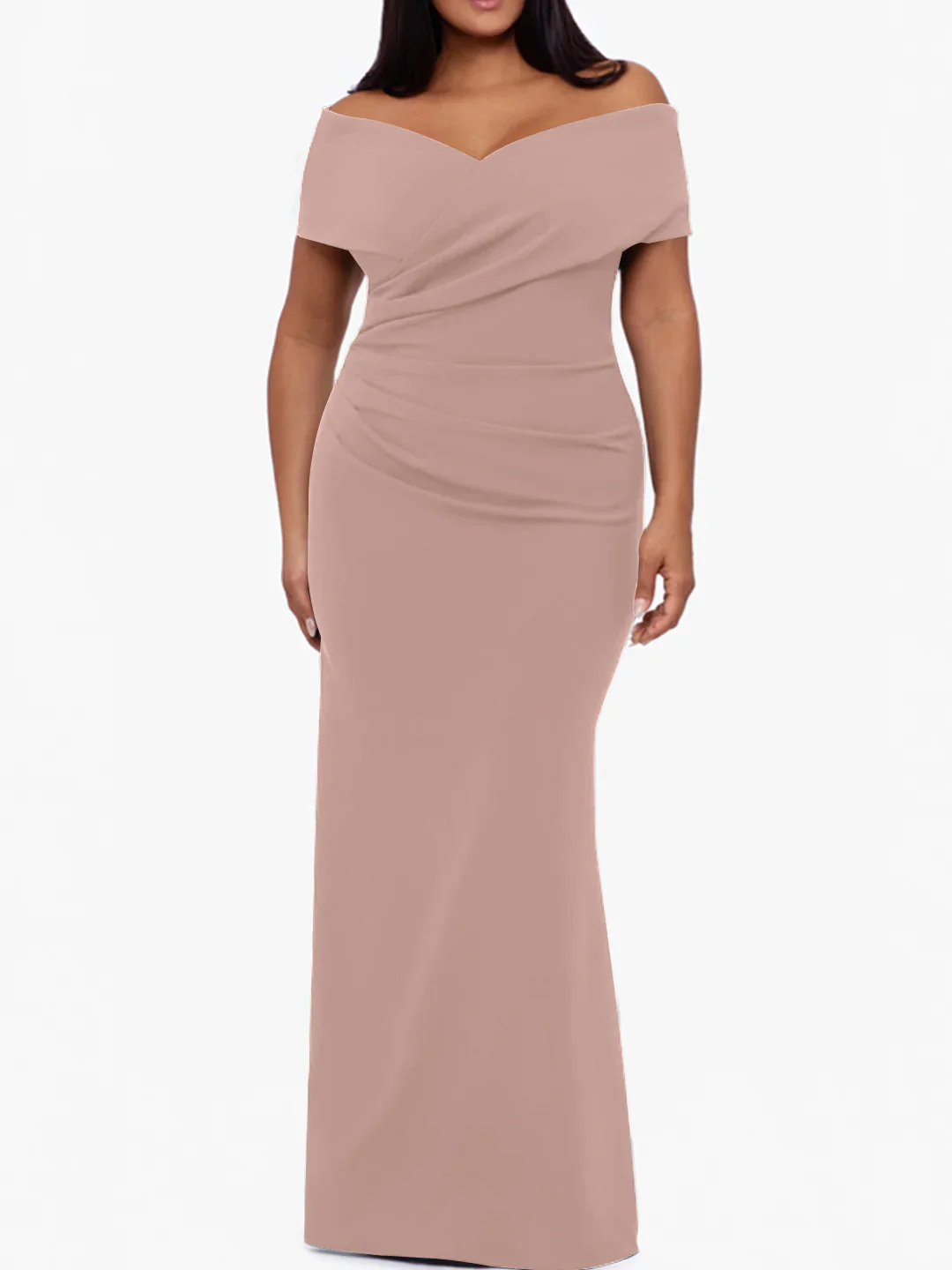 Trumpet/Mermaid Off-the-Shoulder Sleeveless Floor-Length Plus Size Mother Of The Bride Dresses - Image 21