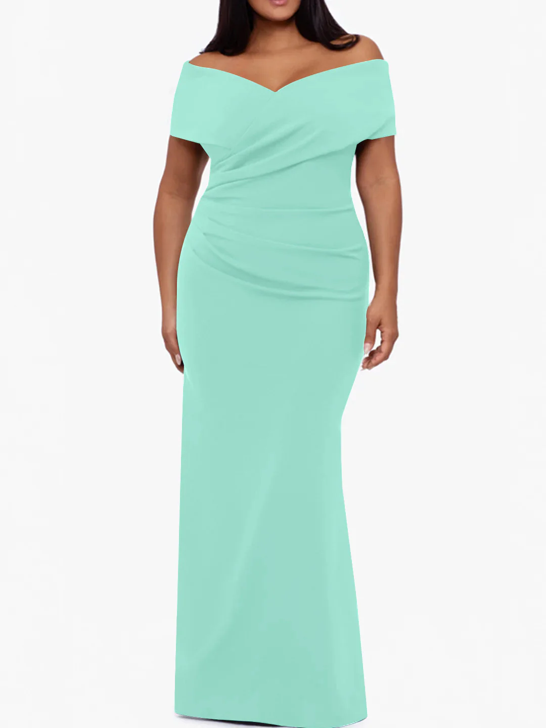 Trumpet/Mermaid Off-the-Shoulder Sleeveless Floor-Length Plus Size Mother Of The Bride Dresses - Image 29
