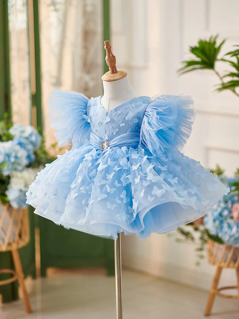 Tulle Knee-length Birthday Party Baby Girl Dress - Image 3