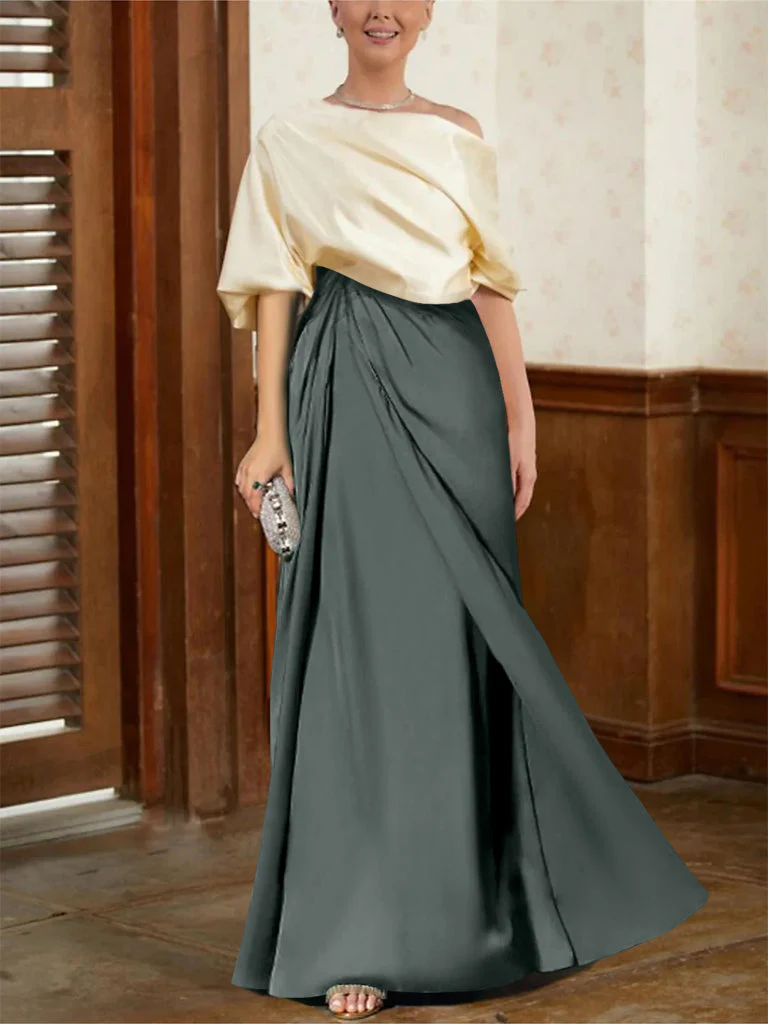 A-Line/Princess Half Sleeves Cowl Neck Mother of the Bride Dresses - Image 23