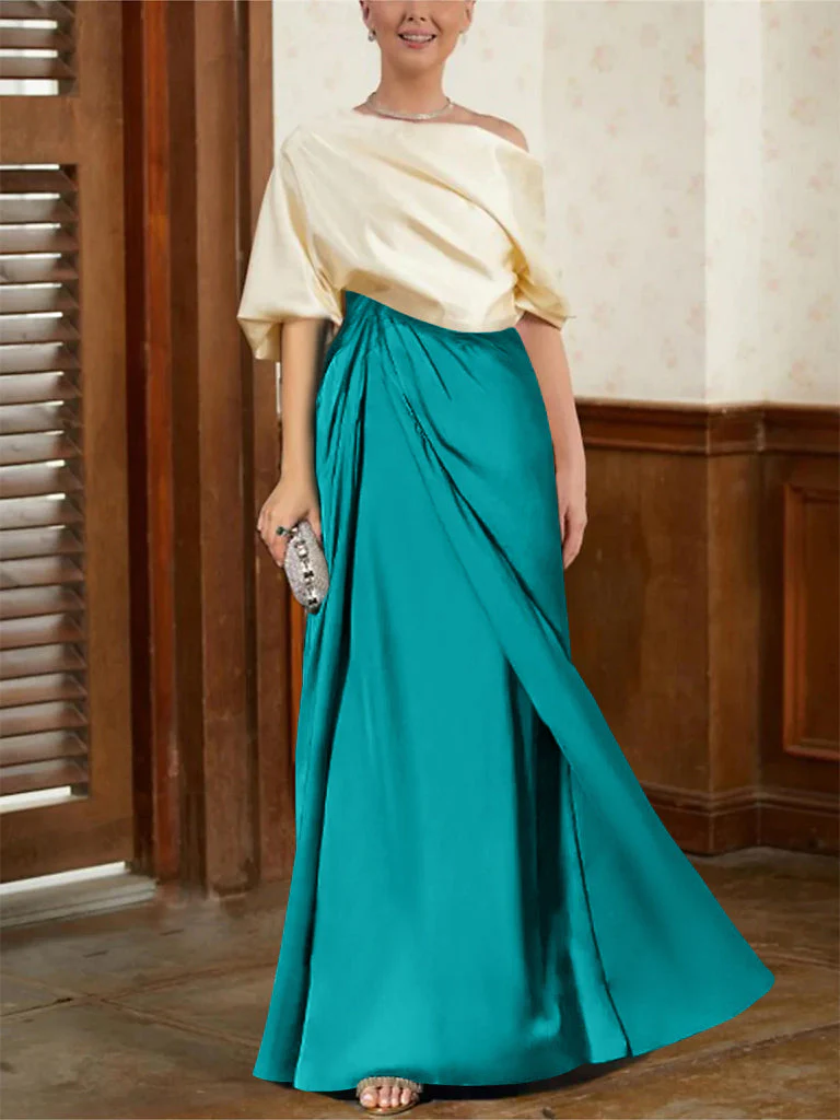 A-Line/Princess Half Sleeves Cowl Neck Mother of the Bride Dresses - Image 33