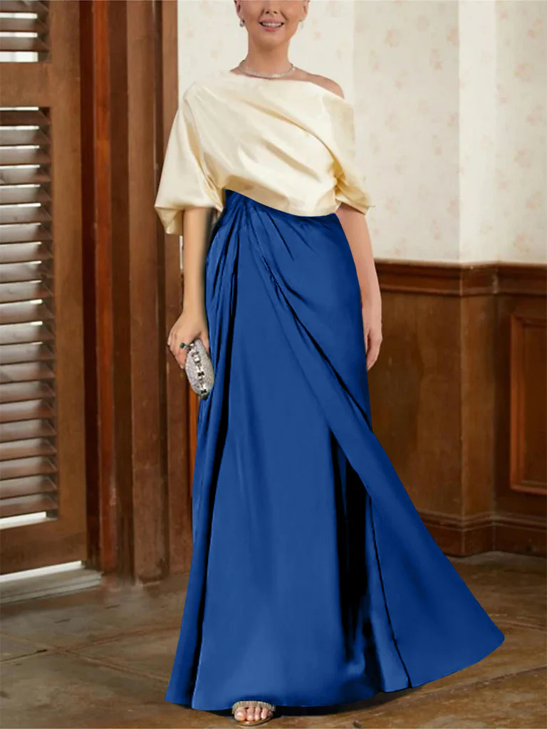 A-Line/Princess Half Sleeves Cowl Neck Mother of the Bride Dresses - Image 53