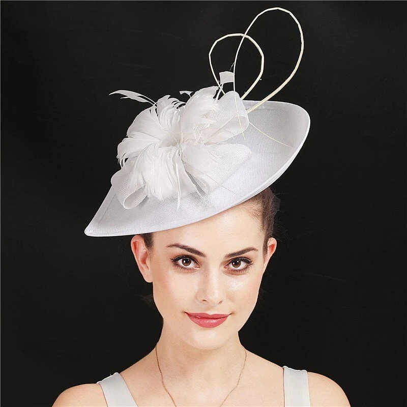 Unique Polyester Wedding Tea Party Fascinators  Feather Bowknot Headpiece - Image 5