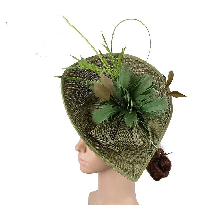 Unique Polyester Wedding Tea Party Fascinators  Feather Bowknot Headpiece - Image 6