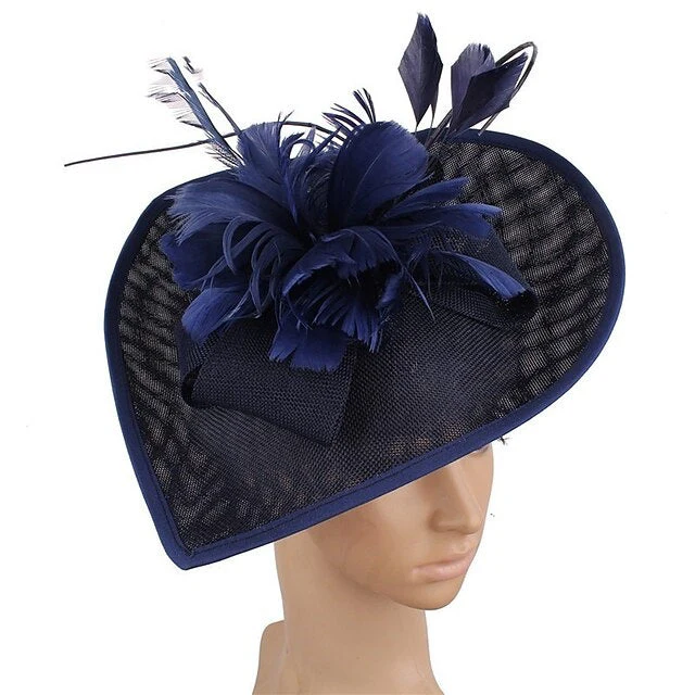 Unique Polyester Wedding Tea Party Fascinators  Feather Bowknot Headpiece - Image 7