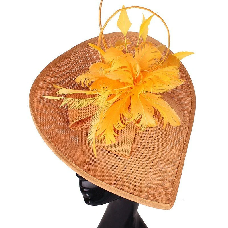 Unique Polyester Wedding Tea Party Fascinators  Feather Bowknot Headpiece - Image 8