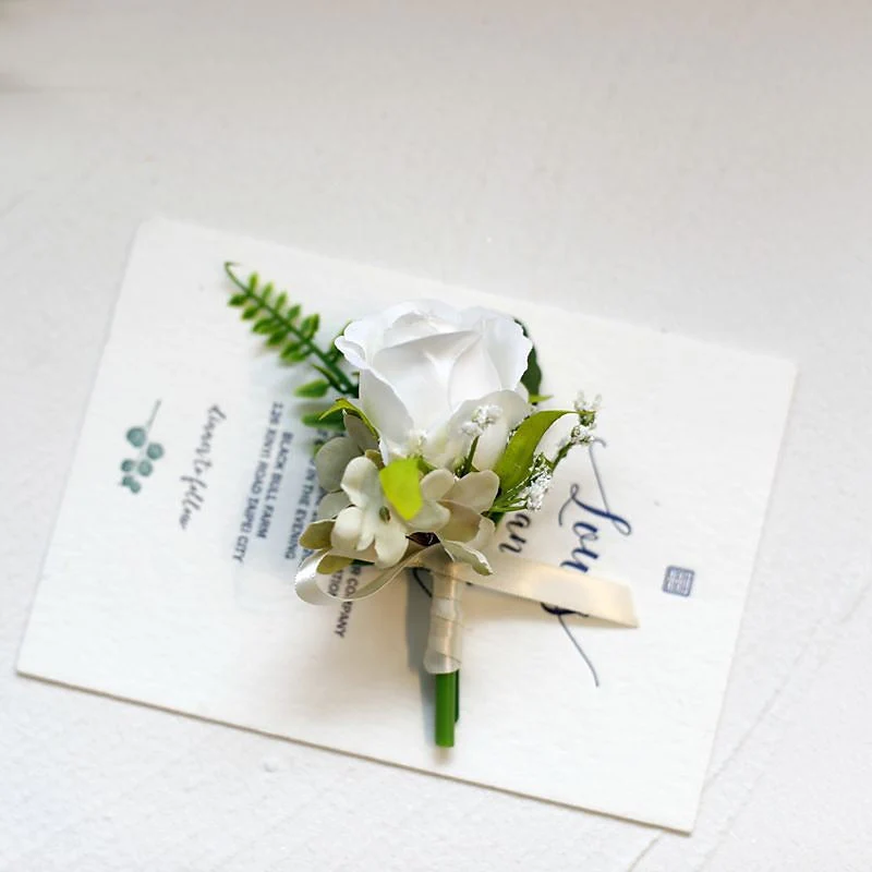 Wedding wrist flowers Boutonnieres Artificial Flower Modern Contemporary - Image 5