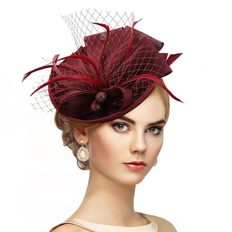 White Delicate Tea Party Kentucky Derby Floral Feather Headpiece/Headwear - Image 8