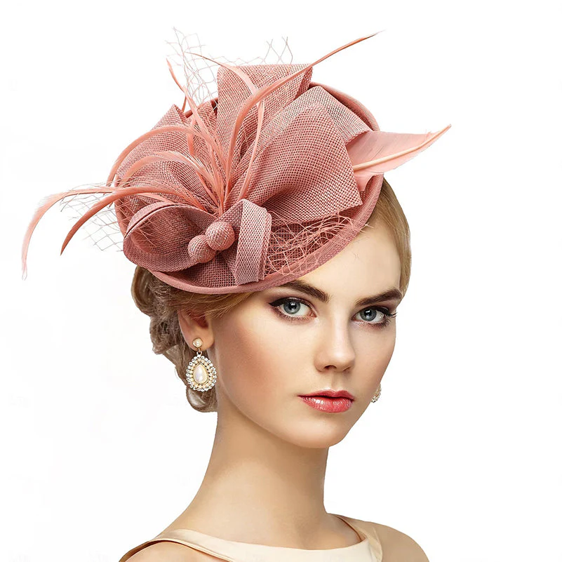 White Delicate Tea Party Kentucky Derby Floral Feather Headpiece/Headwear - Image 9