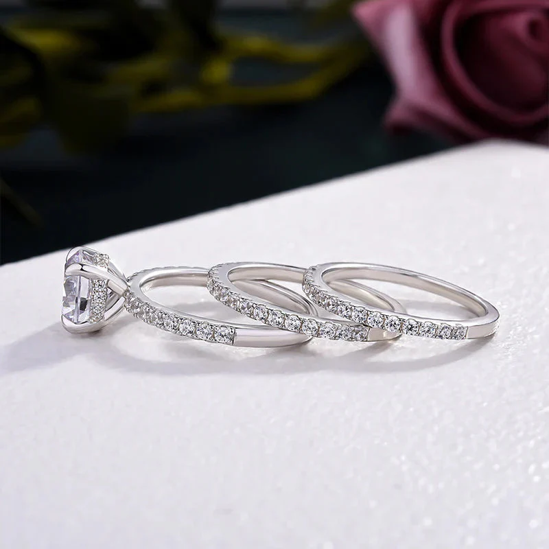 White Gold Sterling Silver Elegant Round Cut Women's Ring Valentine's Day Engagement Wedding Jewelry - Image 4
