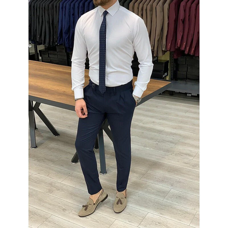 White Shirt Men's Standard Fit Long Sleeves Solid Colour Shirt - Image 2