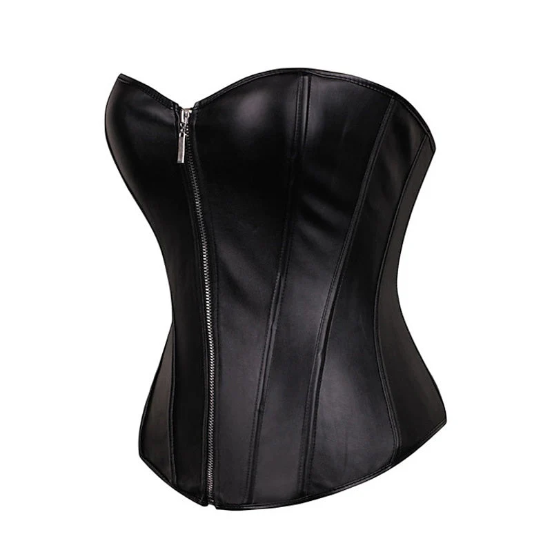 Women's Sexy Zipper Push Up Overbust Corsets for Wedding Party Birthday - Image 2