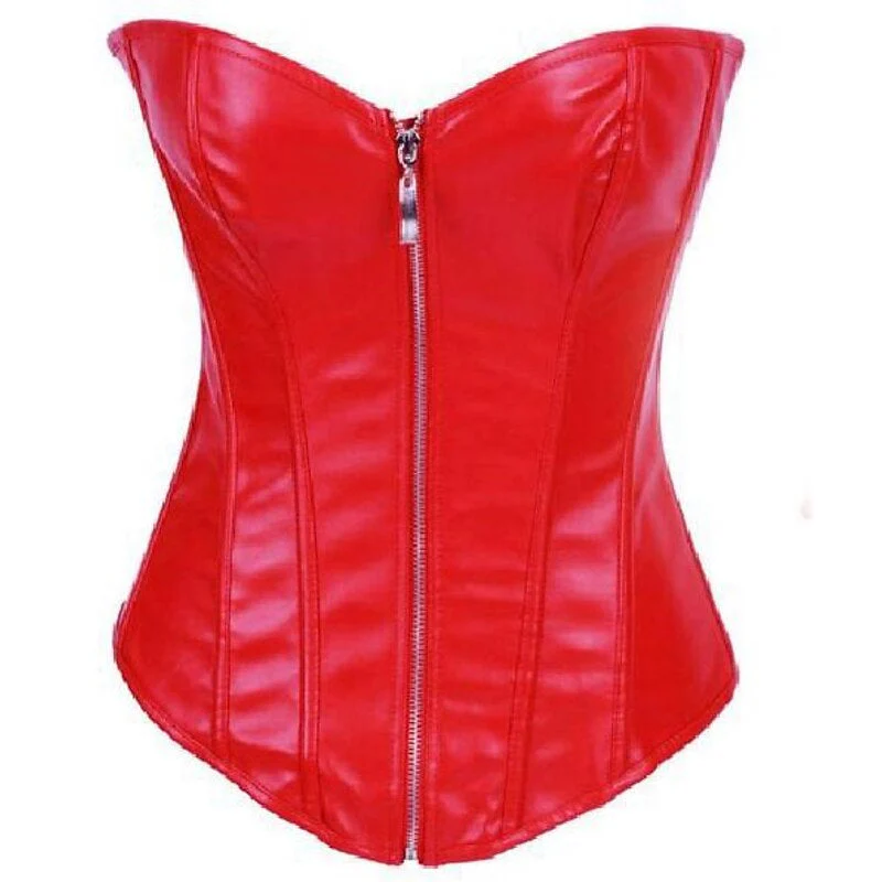 Women's Sexy Zipper Push Up Overbust Corsets for Wedding Party Birthday - Image 5
