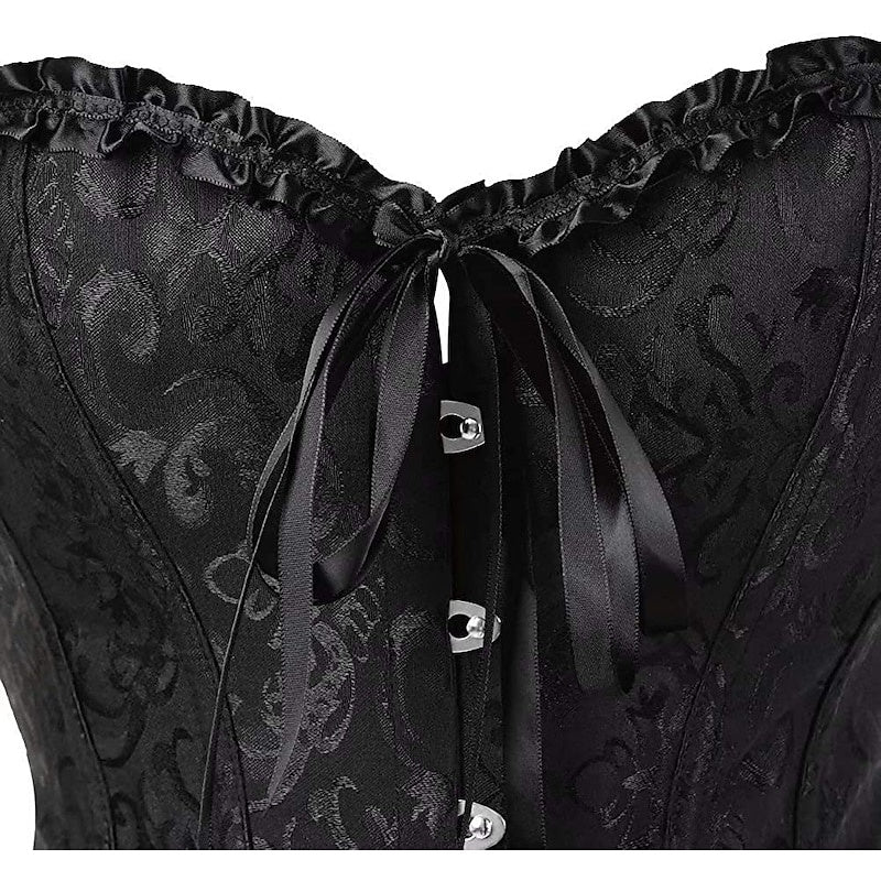 Women's Tummy Control Overbust  Jacquard Abstract Flower Hook & Eye Corsets for Wedding Party Birthday - Image 13