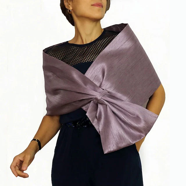 Women‘s Wedding Guest Wrap Pure Elegant Sleeveless Taffeta Wedding Wraps With Pure colour - Image 6