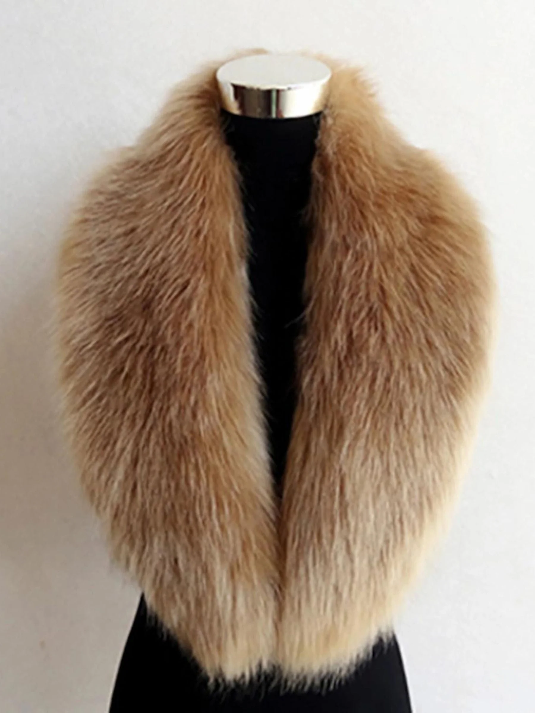 Women's Black Daily Luxury Elegant Faux Fur Soft Wedding Shawl - Image 6