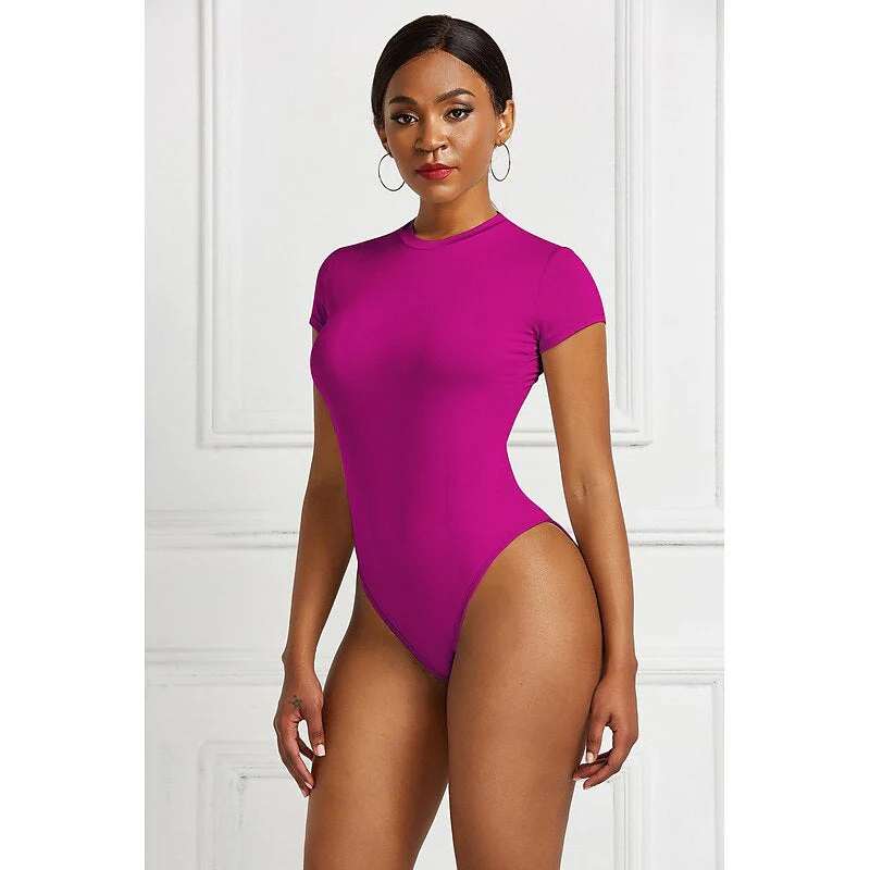 Women's Bodysuit Shapewear Round Neck Short Sleeve Daily Sexy - Image 4